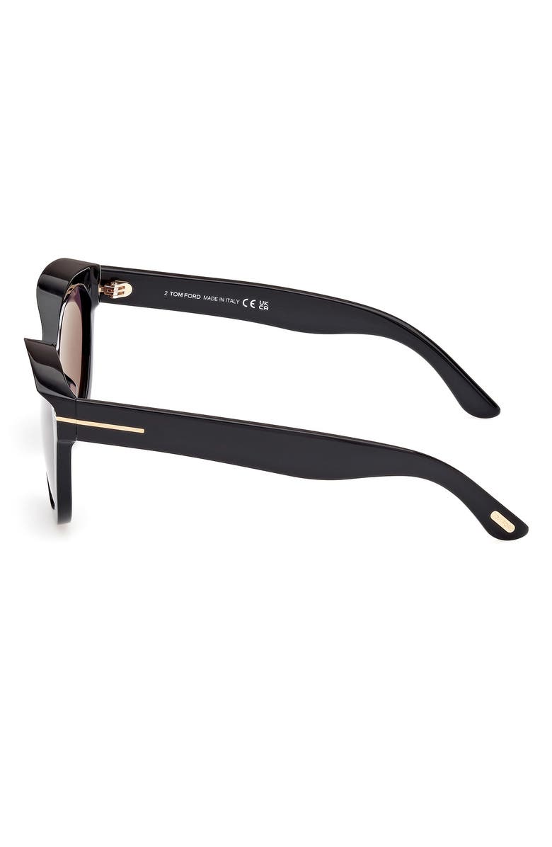 TOM FORD Tamara 54mm Round Sunglasses, Alternate, color, Shiny Black / Smoke