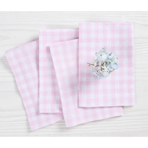 Linen Dinner Napkins - Gingham Check, 20" x 20"