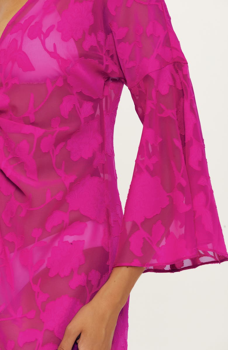 Becca Victoria Garden Burnout Chiffon Cover-Up Tunic, Alternate, color, 