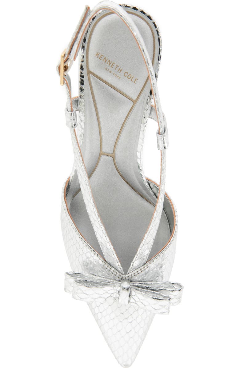 Kenneth Cole Umayra Slingback Pointed Toe Pump, Alternate, color, Silver Snake