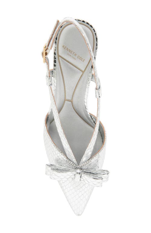 Kenneth Cole Umayra Slingback Pointed Toe Pump In Silver Snake