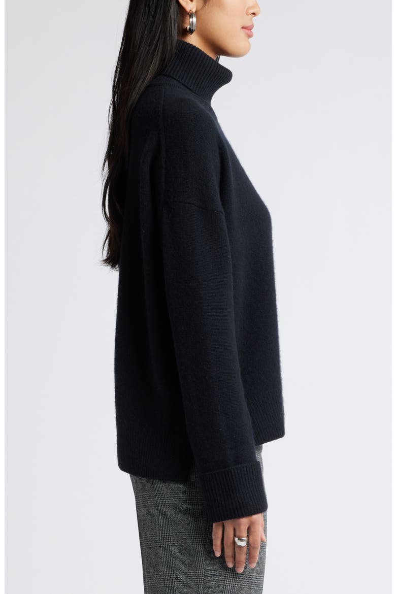 Wool & Cashmere Turtleneck Sweater, Alternate, color, BLACK ROCK