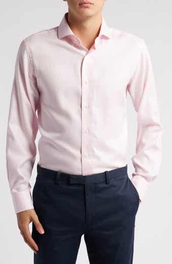 Herringbone Textured Button-Up Shirt