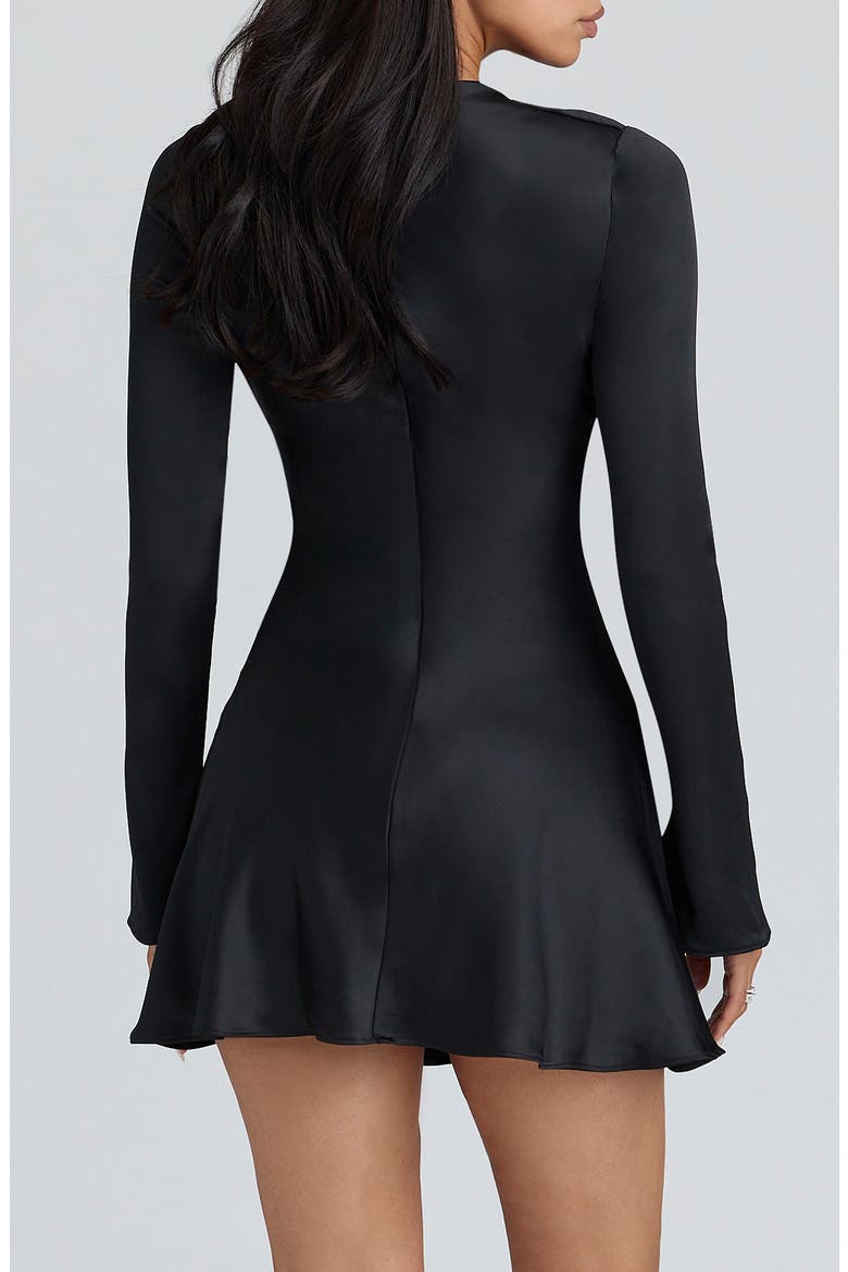 Lulu Long Sleeve Minidress, Alternate, color, BLACK
