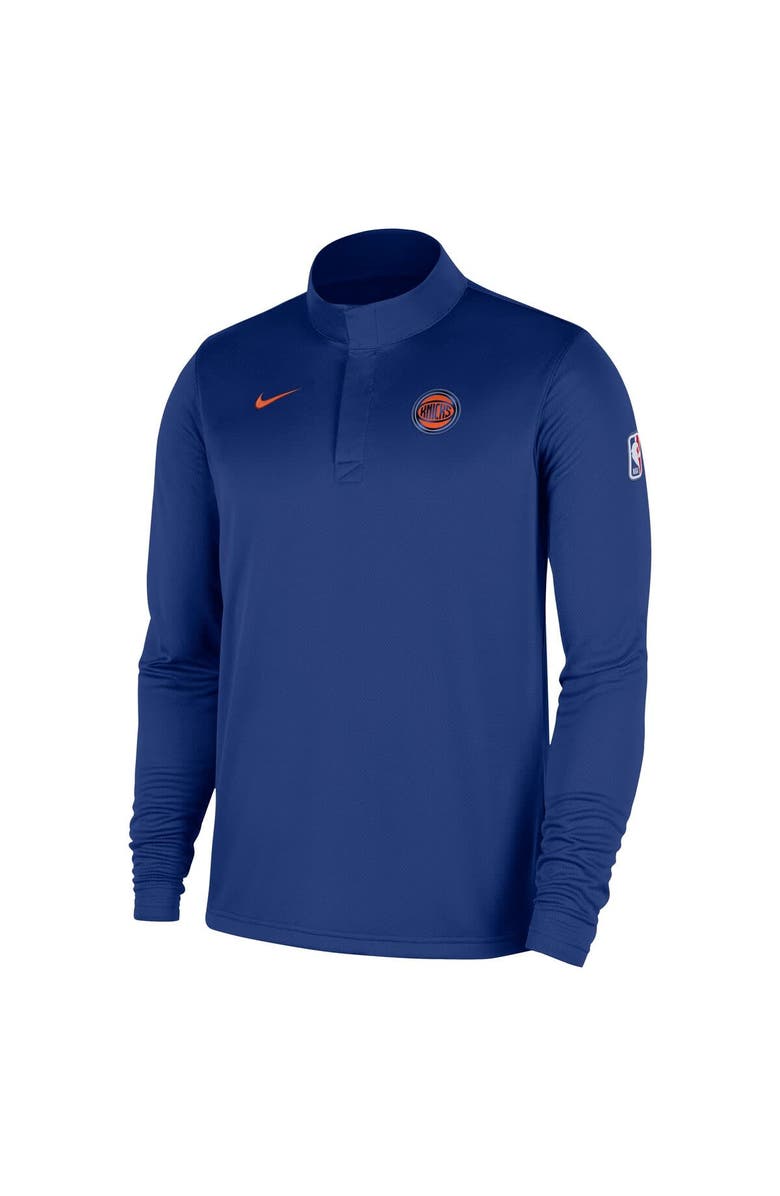 Nike Men's Nike Blue New York Knicks 2025/26 Authentic Coaches Quarter-Zip Dri-Fit Top, Alternate, color, Blue