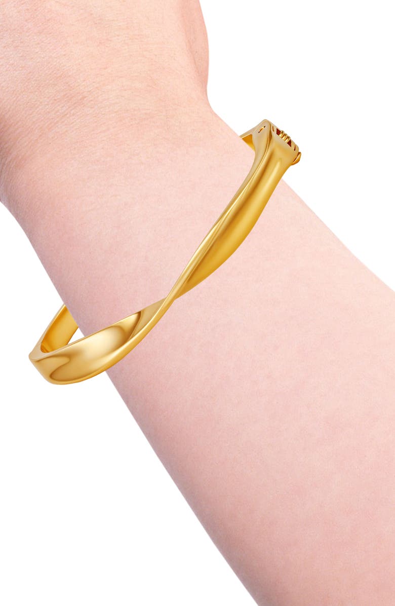 Vince Camuto Twisted Hinged Bangle Bracelet, Alternate, color, Gold Tone