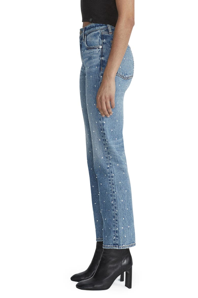 Harlow Rhinestone Straight Leg Jeans, Alternate, color, EVJEWEL