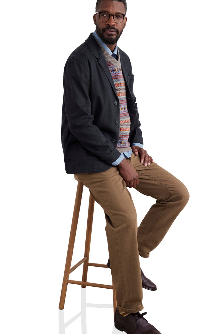 Tollgate Herringbone Linen & Organic Cotton Blazer, Alternate, color, INKWELL