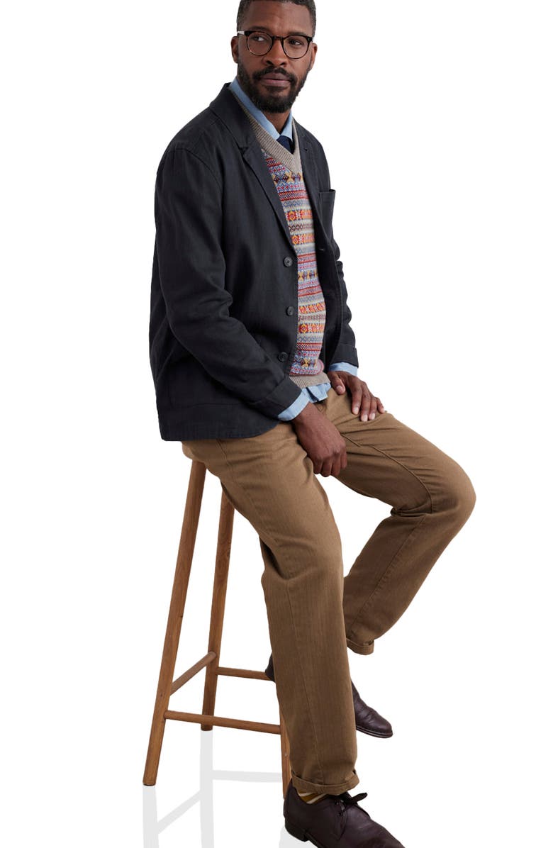 Seasalt Cornwall Tollgate Herringbone Linen & Organic Cotton Blazer, Alternate, color, Inkwell