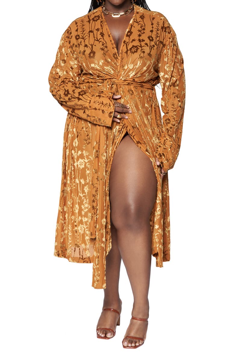 Zelie for She Caravan Burnout Velvet Duster Jacket, Alternate, color, 