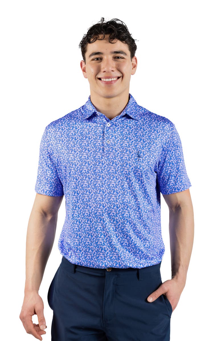 TailorByrd Floral Dreams Print Performance Polo, Alternate, color, Lilac