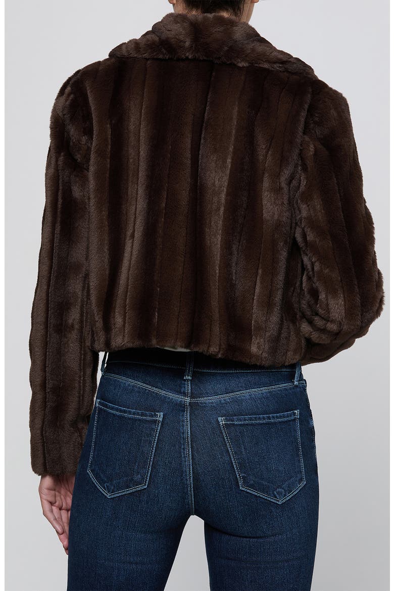 Davy Crop Faux Fur Jacket, Alternate, color, DARK JAVA STRIPED FUR