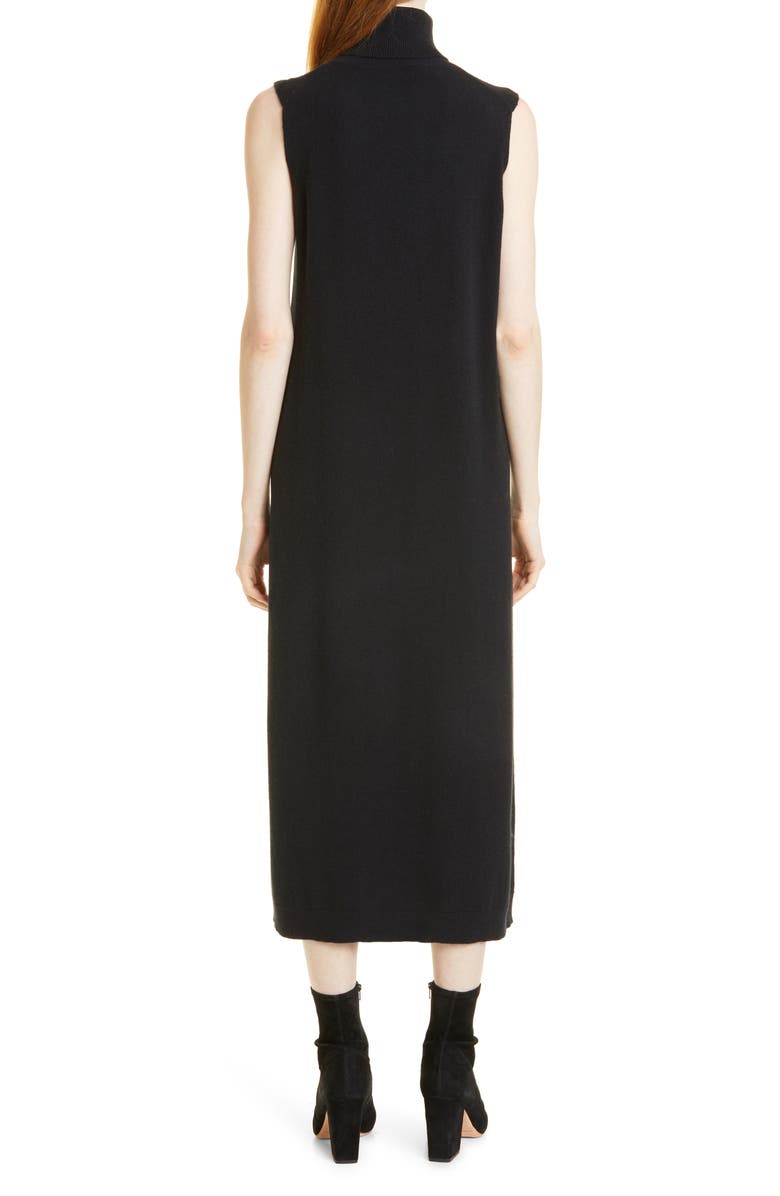 Nordstrom Signature Sleeveless Turtleneck Cashmere Midi Sweater Dress, Alternate, color, 