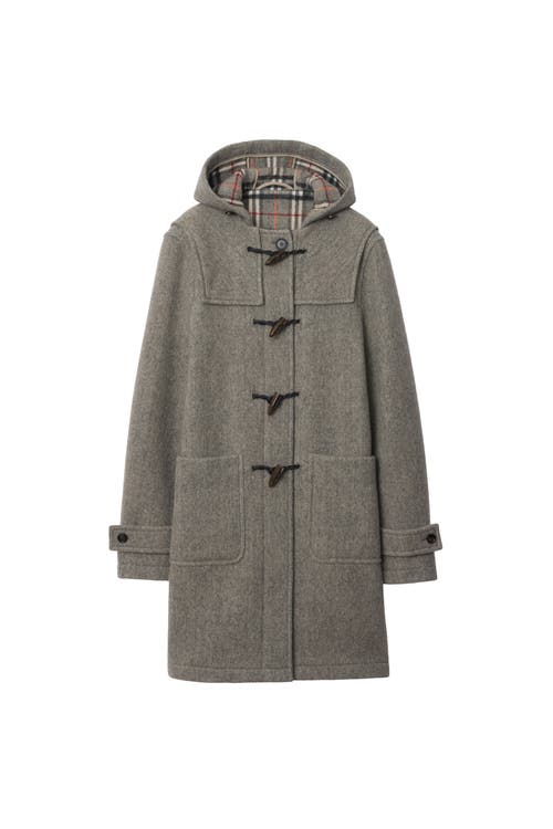 Burberry Wool Duffle Coat In Gray