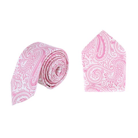 Sobee Paisley Silk Necktie and Pocket Square