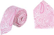 Trafalgar Sobee Paisley Silk Necktie and Pocket Square