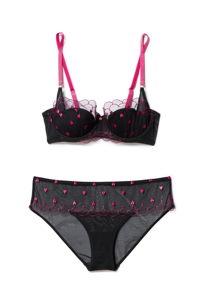Bettie Hipster Panties, Alternate, color, Black hearts