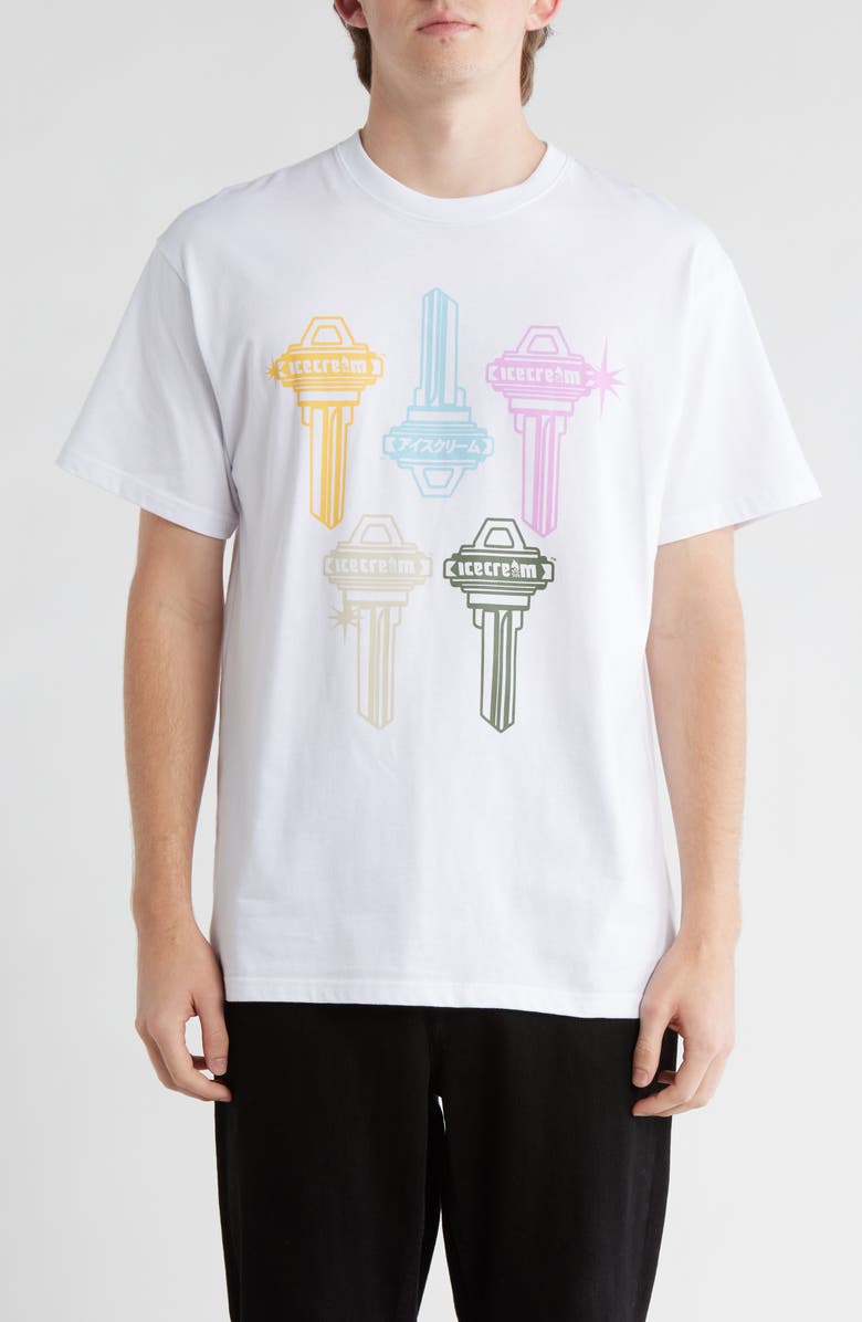 ICECREAM Keys Graphic T-Shirt, Main, color, White
