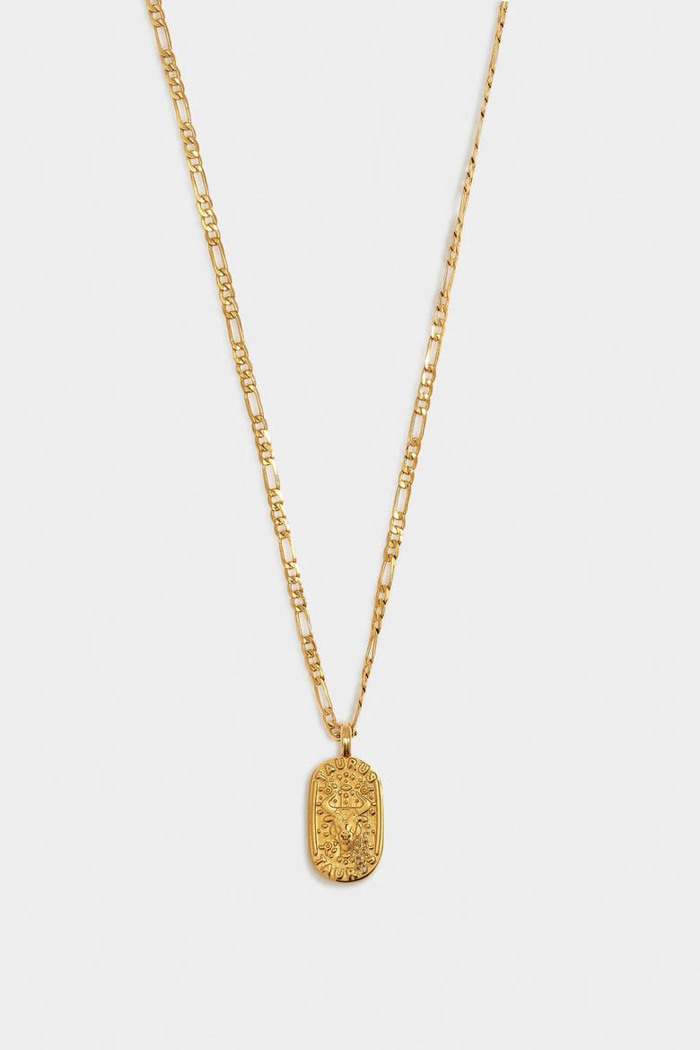 'Taurus' Waterproof Gold Zodiac Necklace, Alternate, color, GOLD