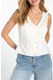 selected Cream Stripe Embroidered