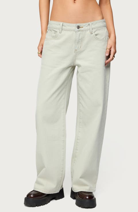 Raelynn Washed Low Rise Wide Leg Jeans (Petite)