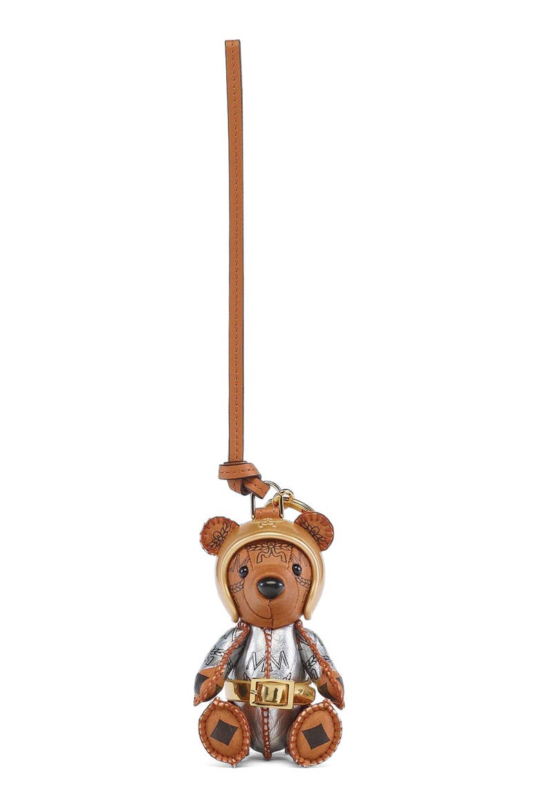 Aren Space Bear Charm in Visetos, Main, color, Cognac