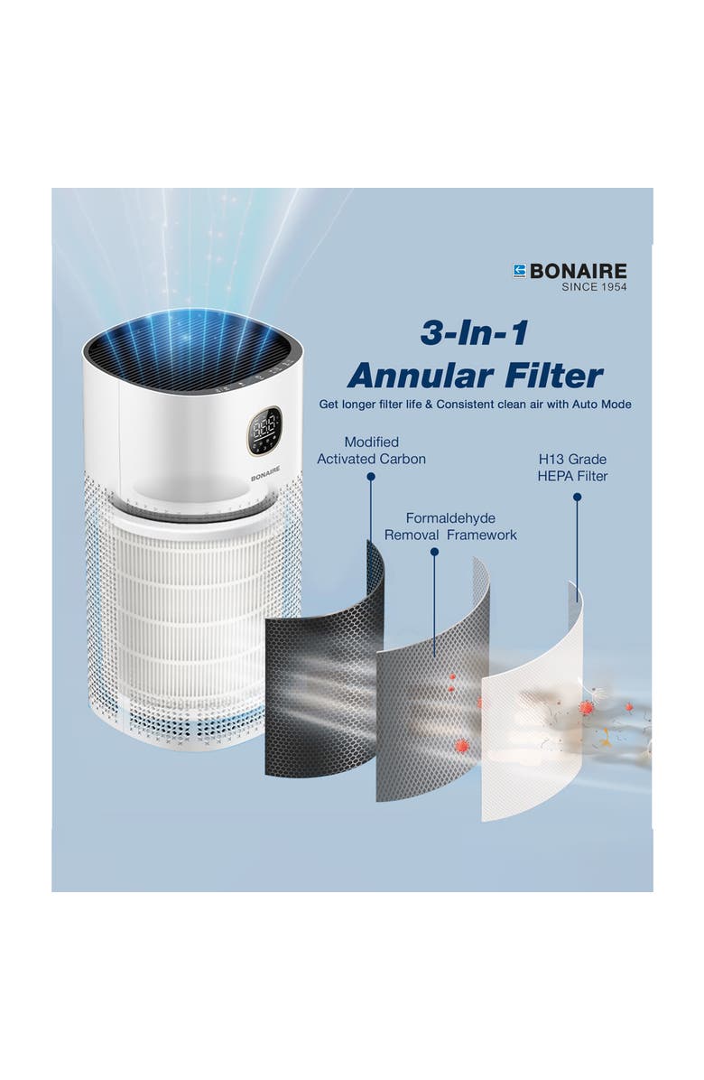 Bonaire A6 Air Purifier Filter Replacement, Alternate, color, White