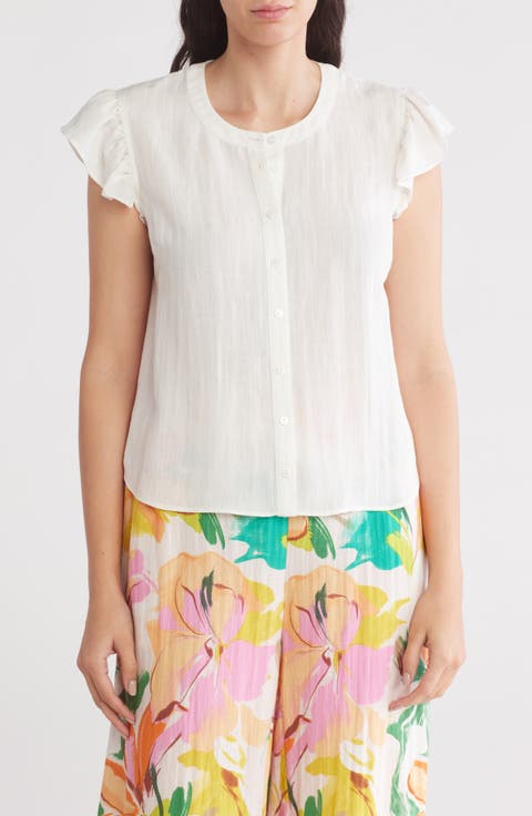 Ruffled Button-Up Shirt