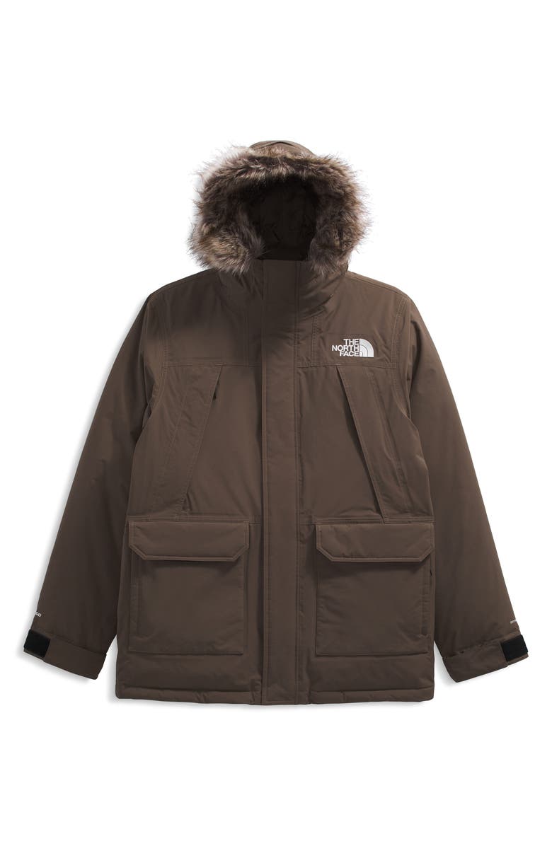 The North Face McMurdo Waterproof 600 Fill Power Hooded Down Parka with Faux Fur Trim, Alternate, color, Smokey Brown