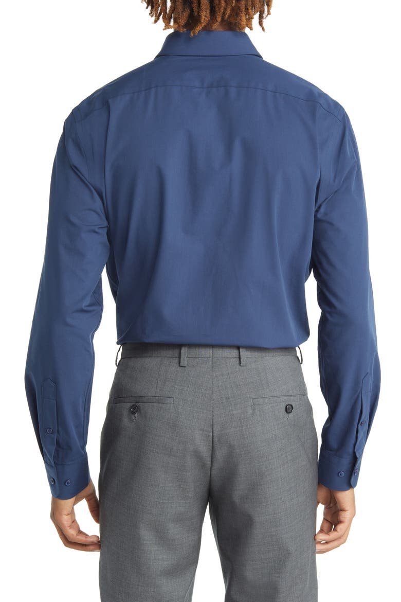 Tech-Smart Trim Fit Stretch Dress Shirt, Alternate, color, NAVY BLAZER
