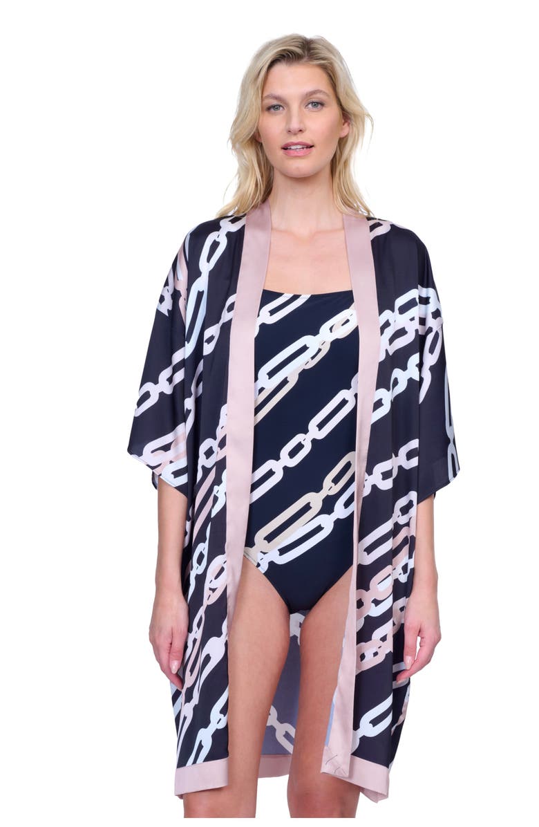 Gottex Bejeweled Flutter Sleeve Robe With Tie, Main, color, 