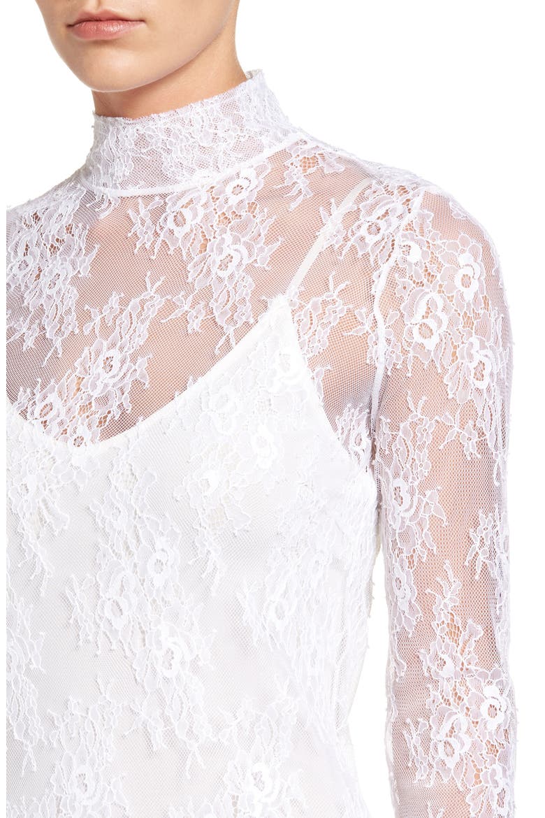 Sheer Lace Top, Alternate, color, WHITE