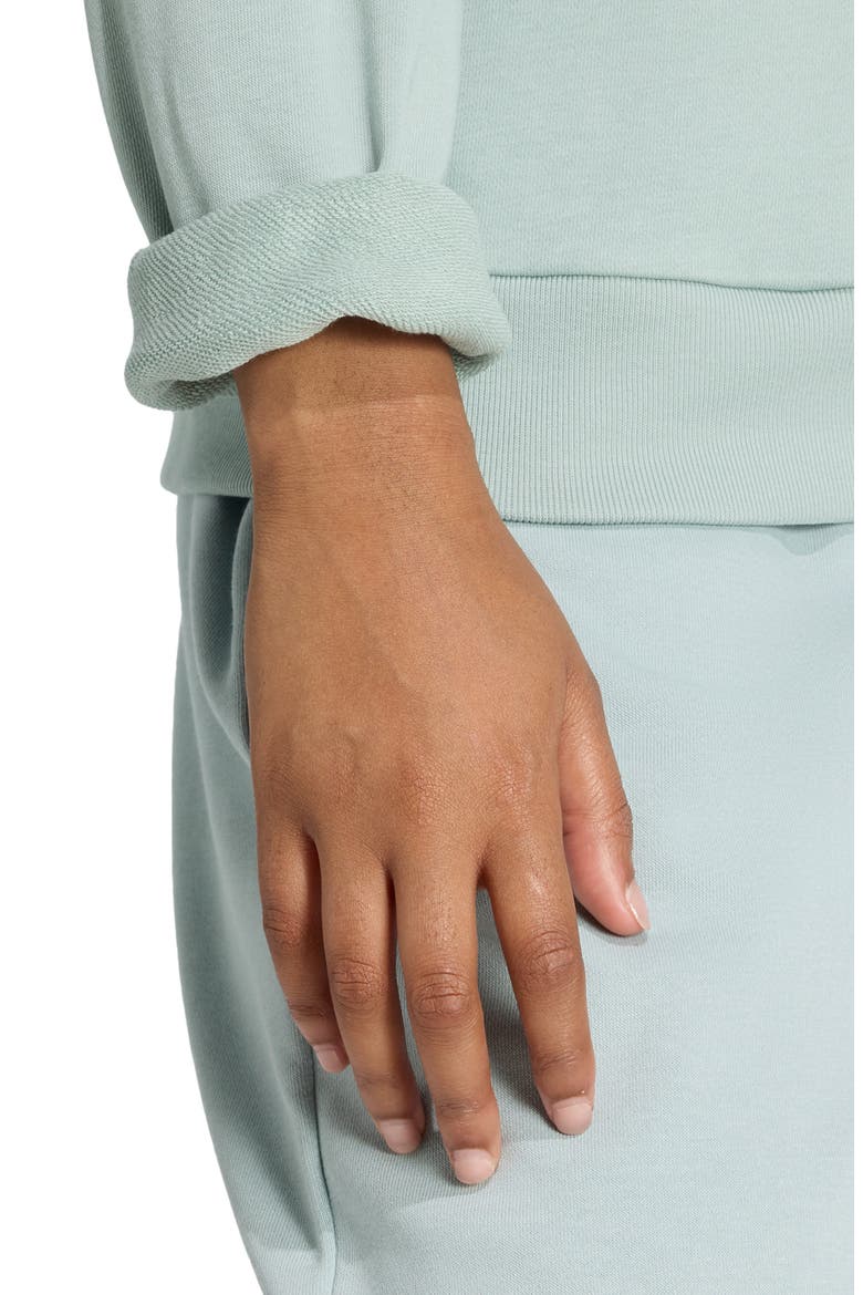 French Terry Quarter Zip Sweatshirt, Alternate, color, WONDER SAGE/ WHITE