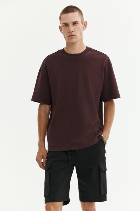 Regular-fit nylon cargo shorts