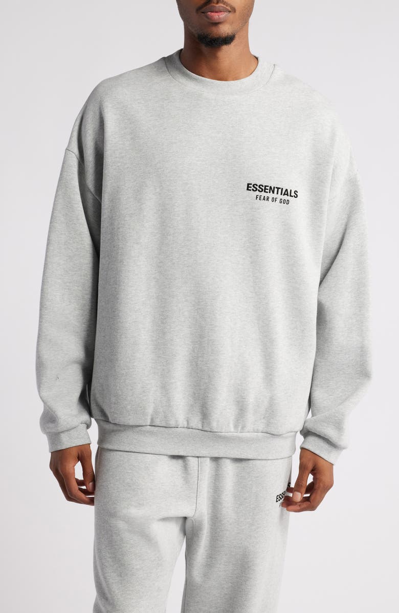 Fear of God Essentials Cotton Blend Fleece Graphic Sweatshirt, Main, color, 