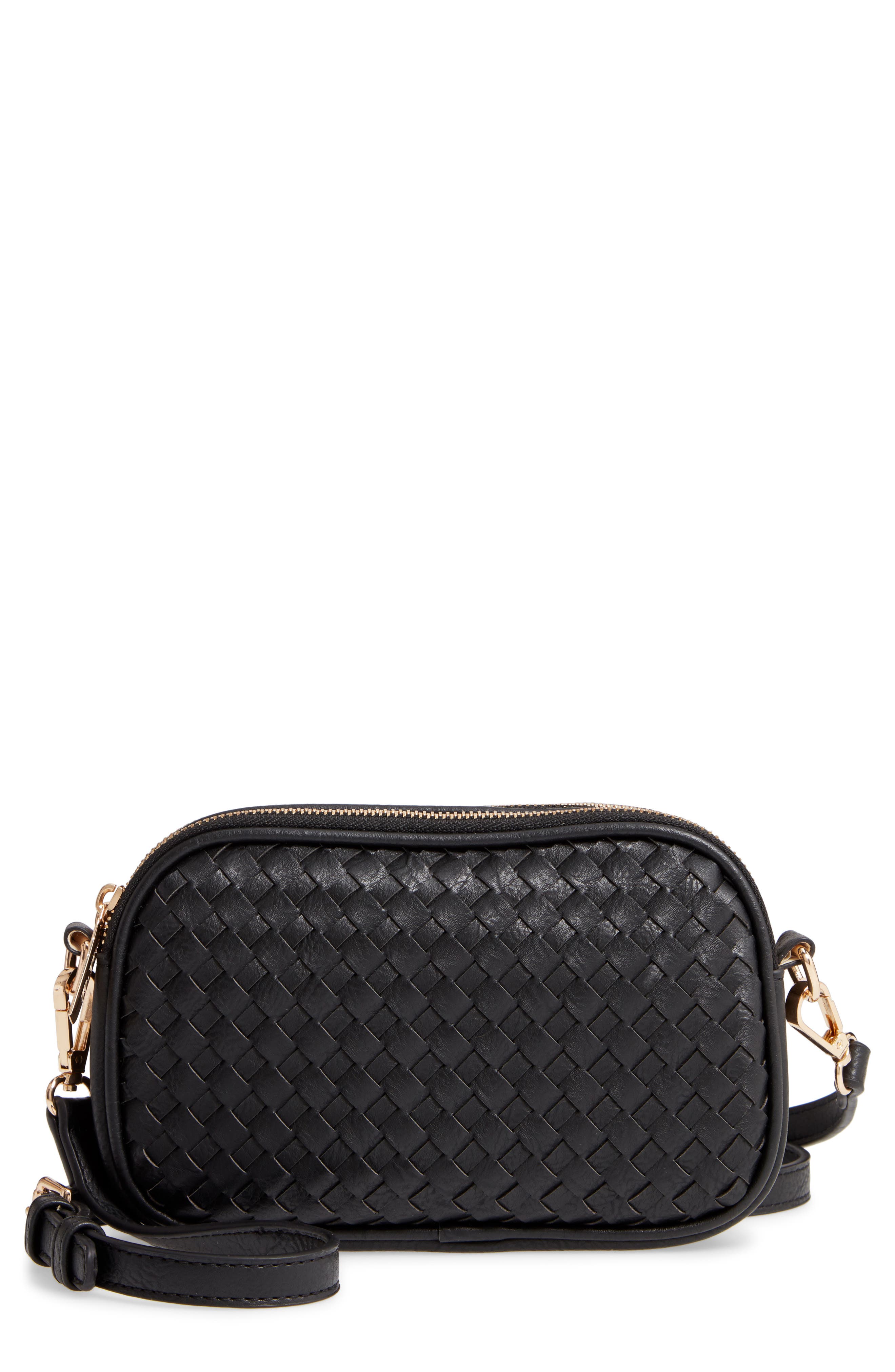 Mali + Lili Ava Woven Vegan Leather Crossbody Bag, Main, color, 