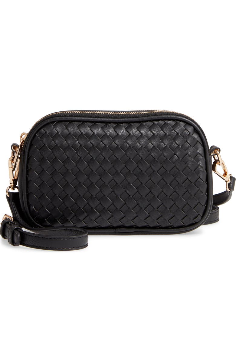 Mali + Lili Ava Woven Vegan Leather Crossbody Bag, Main, color,