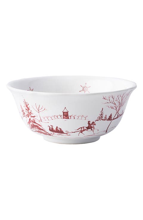 Country Estate Winter Frolic Ruby Cereal/Ice Cream Bowl