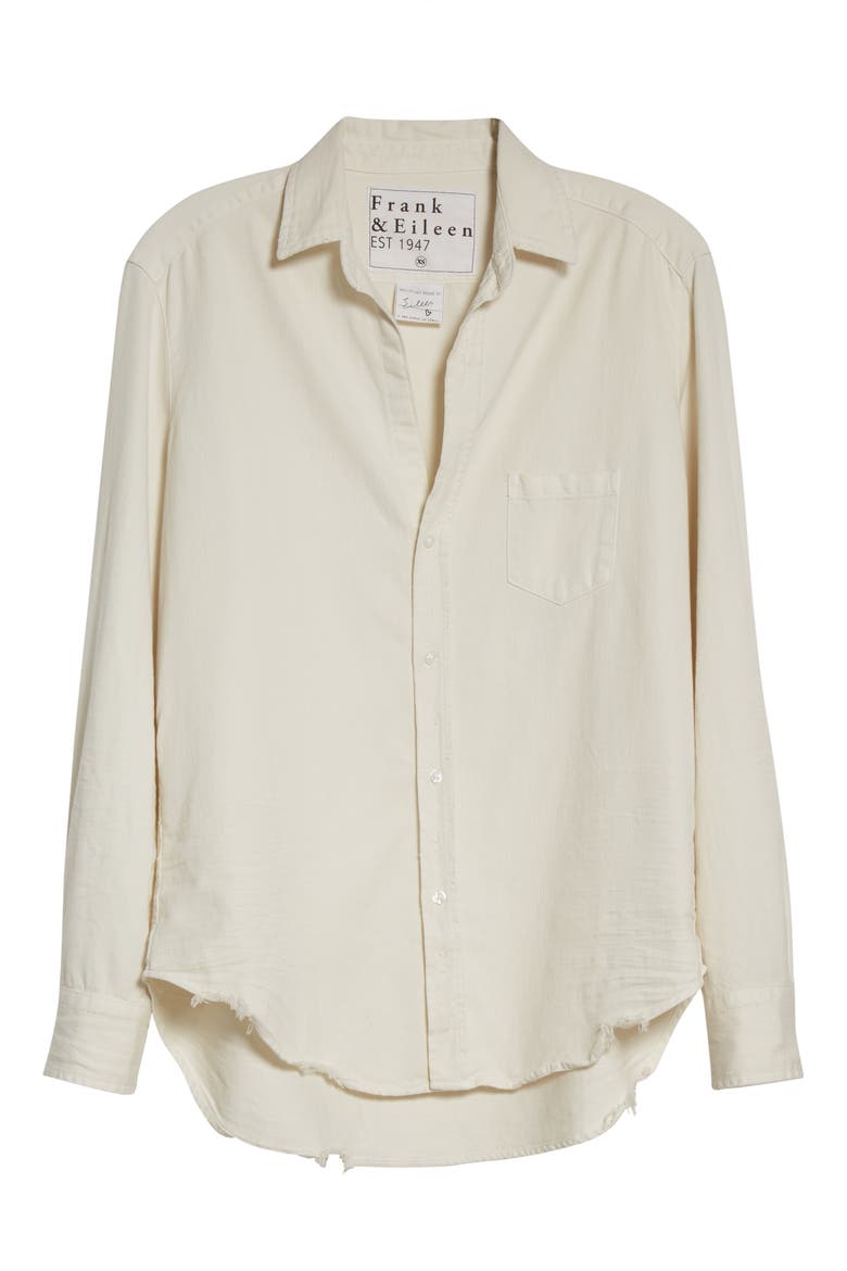 Eileen Relaxed Button-Up Shirt, Alternate, color, VINTAGE WHITE