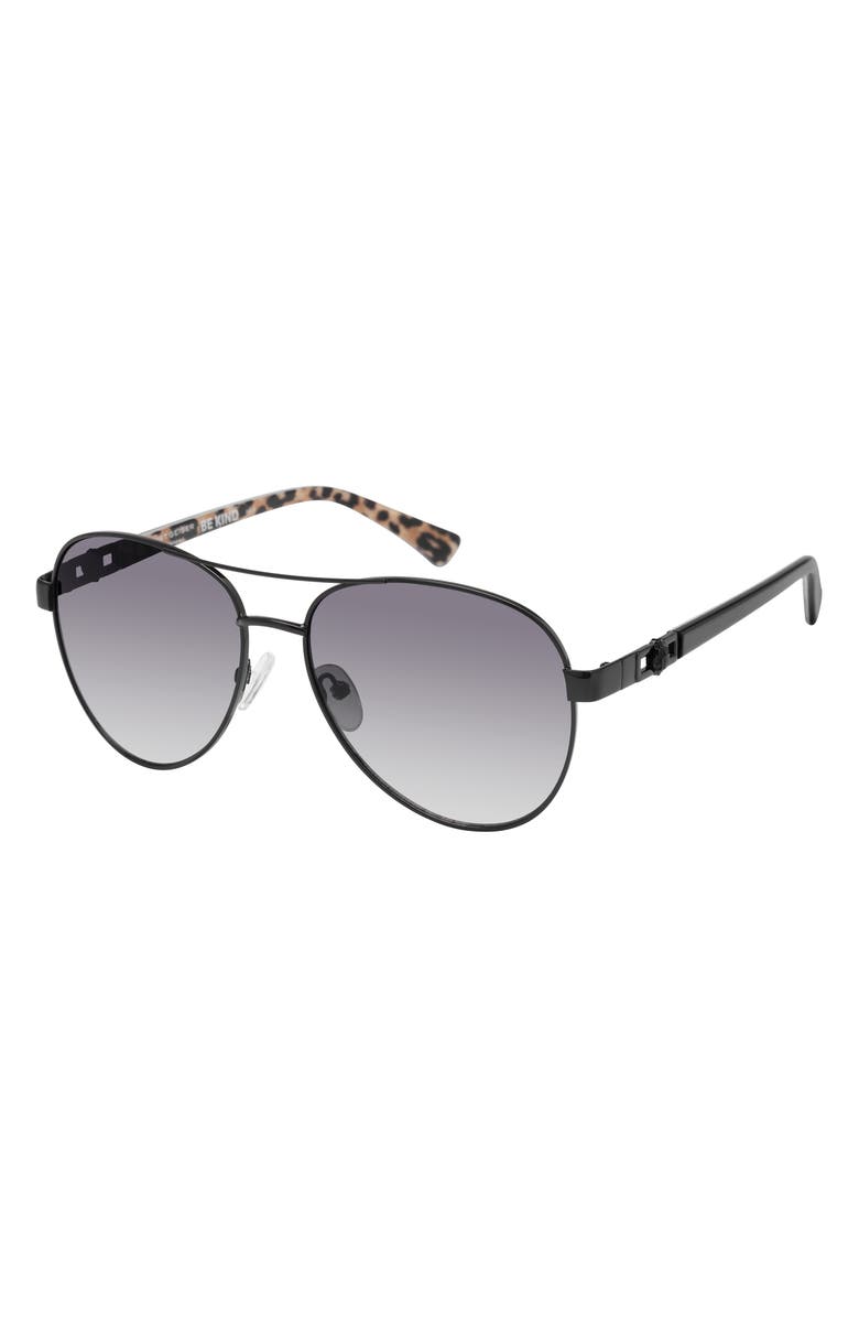 Kurt Geiger London 57mm Gradient Navigator Sunglasses, Alternate, color, Black/ Smoke Gradient