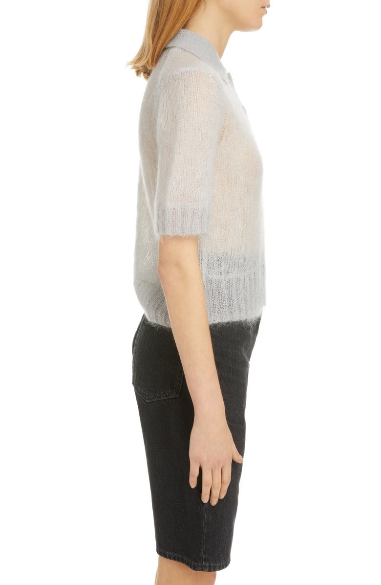 Acne Studios Kleah Double Mohair Blend Polo Sweater, Alternate, color,