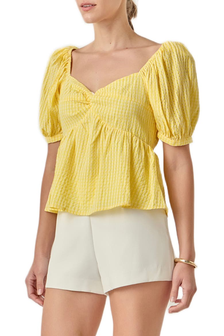 Puff Sleeve Top, Alternate, color, YELLOW