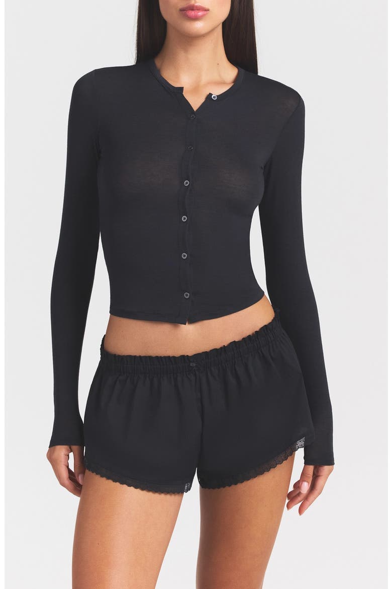 Sheer Modal Blend Cardigan, Main, color, ONYX