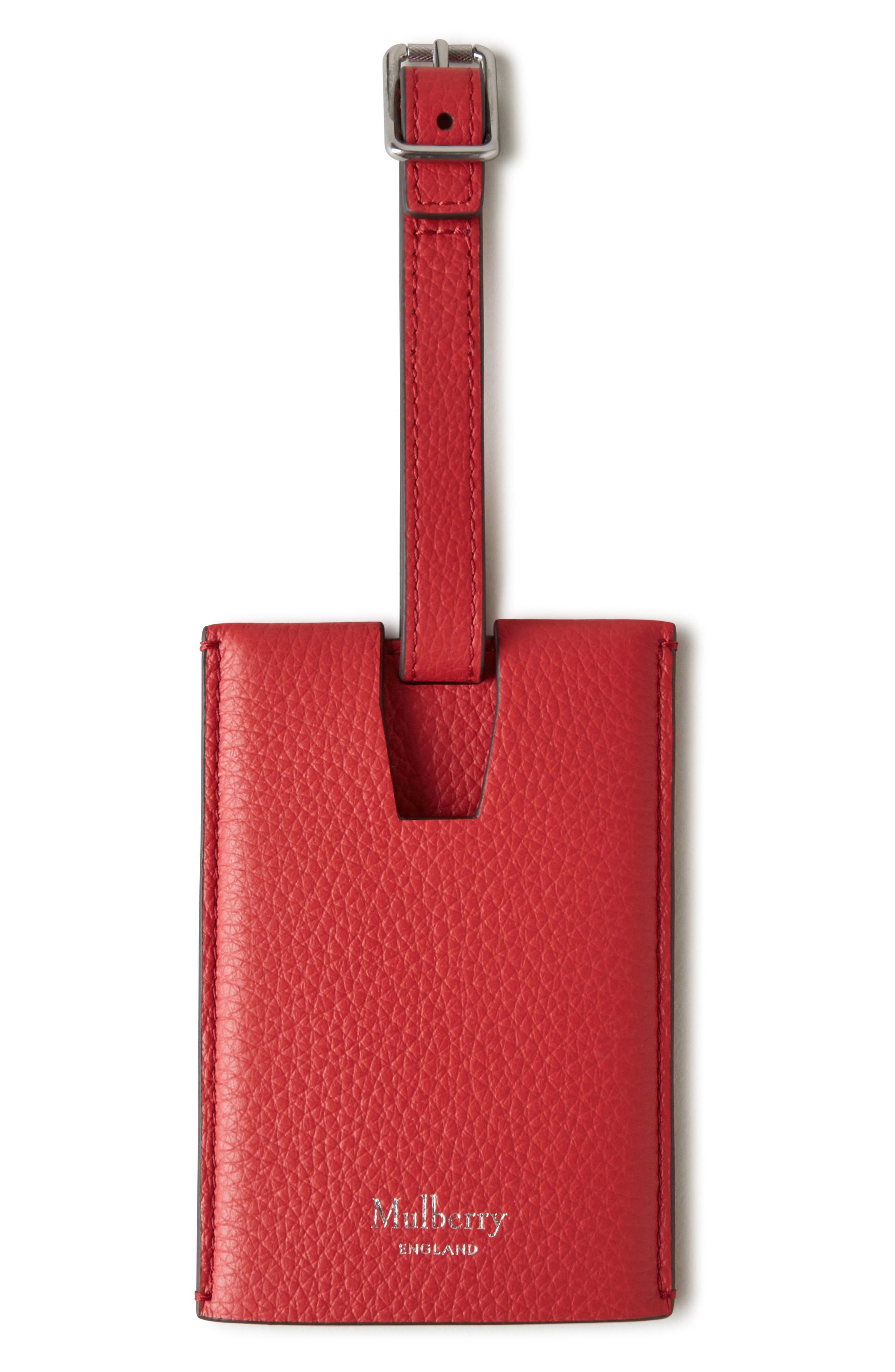 Mulberry Leather Luggage Tag, Main, color, 
