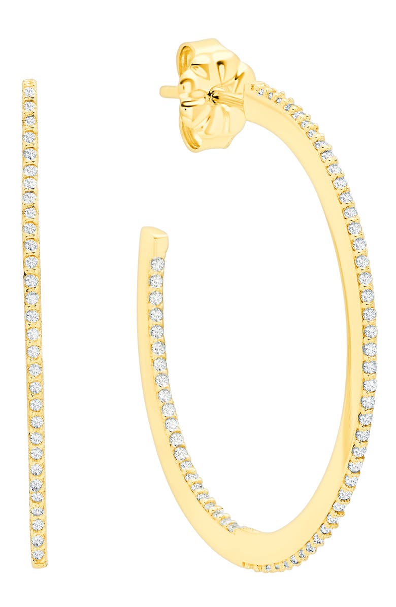 Crislu Cubic Zirconia Inside Out Hoop Earrings, Main, color, 