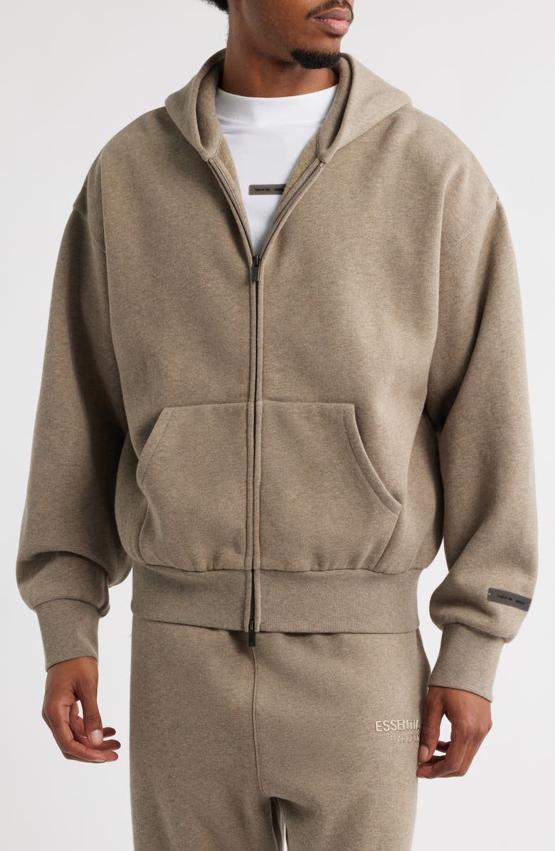 Fear of God Essentials Classic Fit Fleece Zip Hoodie, Alternate, color, 