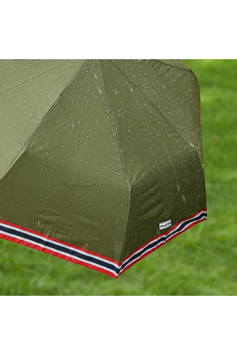 Signature Stripe Compact Umbrella, Alternate, color, Cypress Green