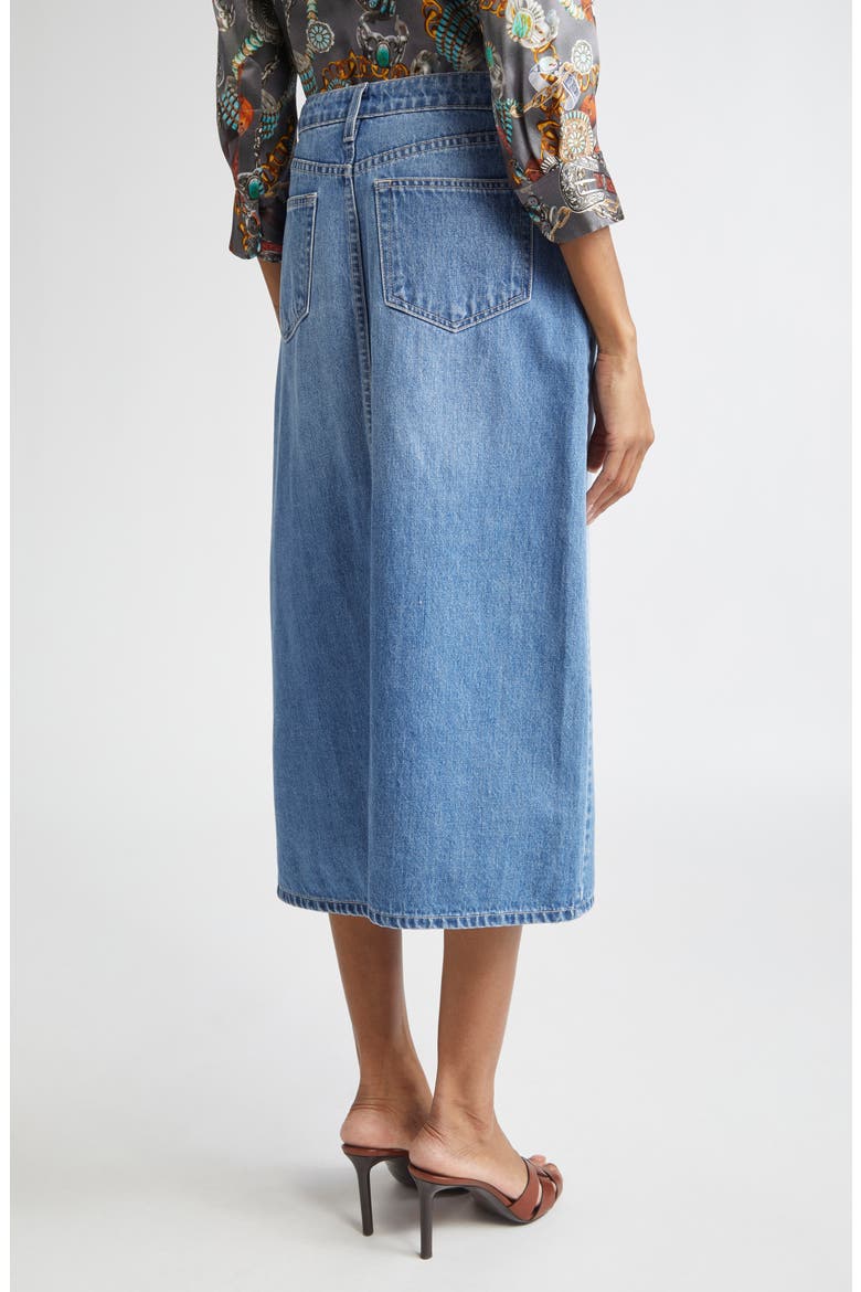 Kathleen Button Front Midi Denim Skirt, Alternate, color, BANDERA