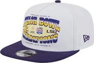 New Era Men's New Era White/Purple LSU Tigers Retro 2019 Peach Bowl Champions 9FIFTY A-Frame Snapback Hat