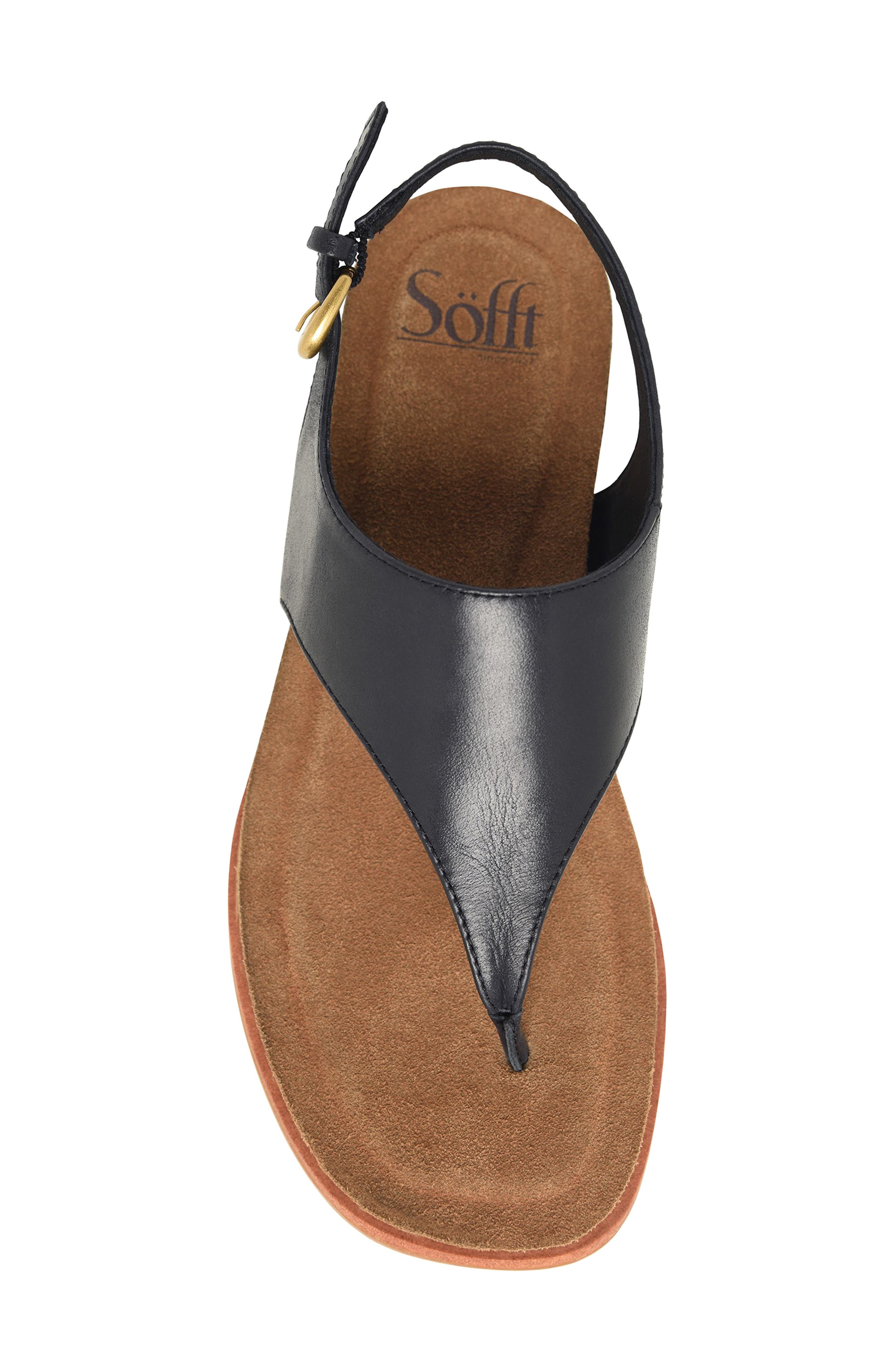 Söfft Penelope Slingback Wedge Sandal, Alternate, color, Black